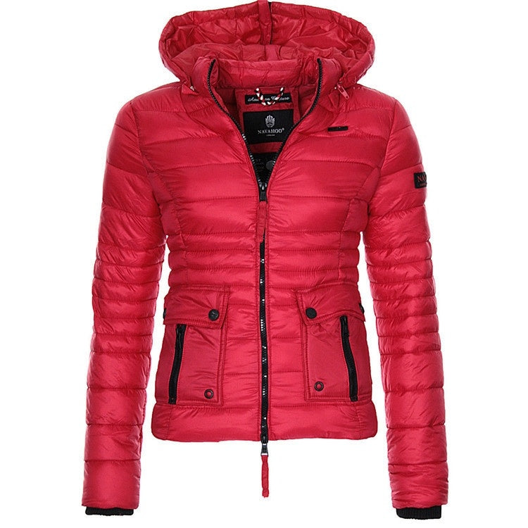 Vestes pour Femmes Hiver Rouge Manteau Moto