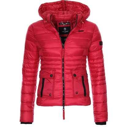 Vestes pour Femmes Hiver Rouge Manteau Moto