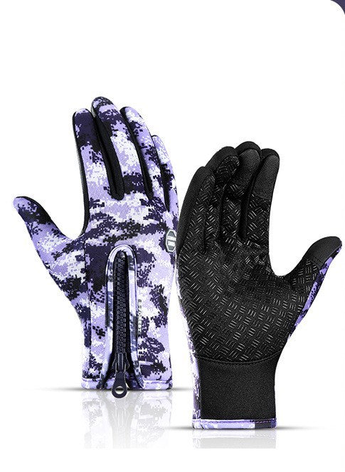 Hiver Gants Écran Tactile Équitation Moto Coulissante Étanche Gants De Sport Avec Polaire